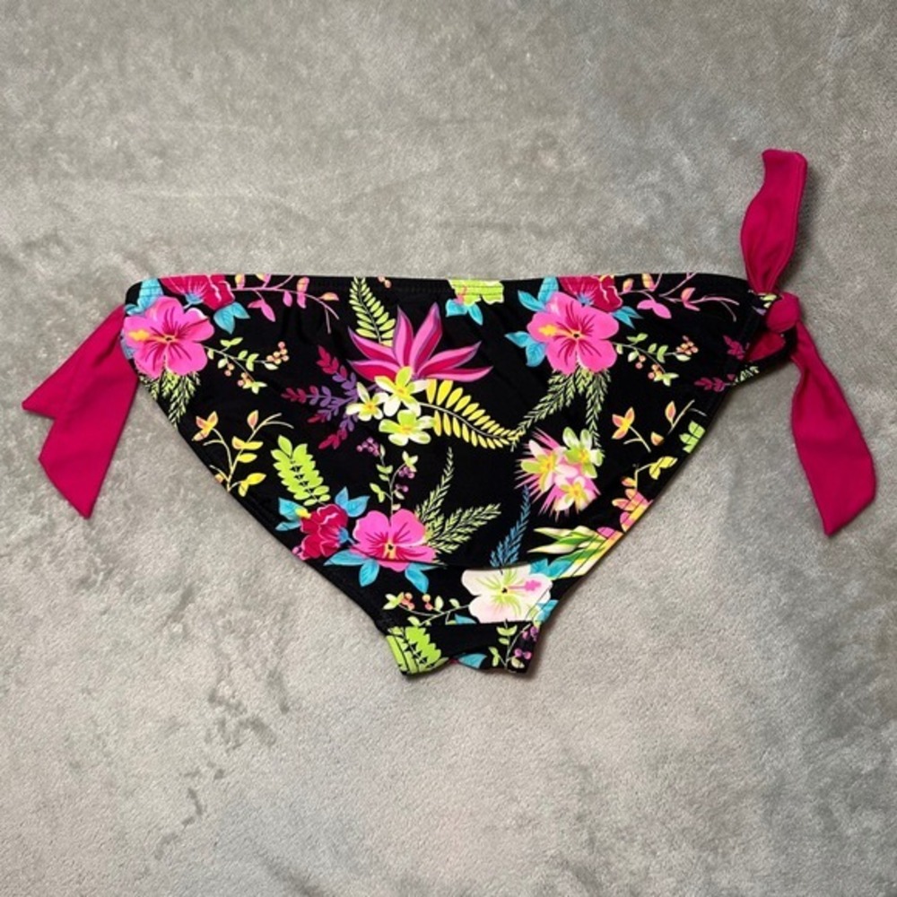 Y2K Xhilaration Bikini Bottom Juniors Size S Tropical Floral Cheeky Whimsigoth